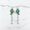 Teardrop green earring