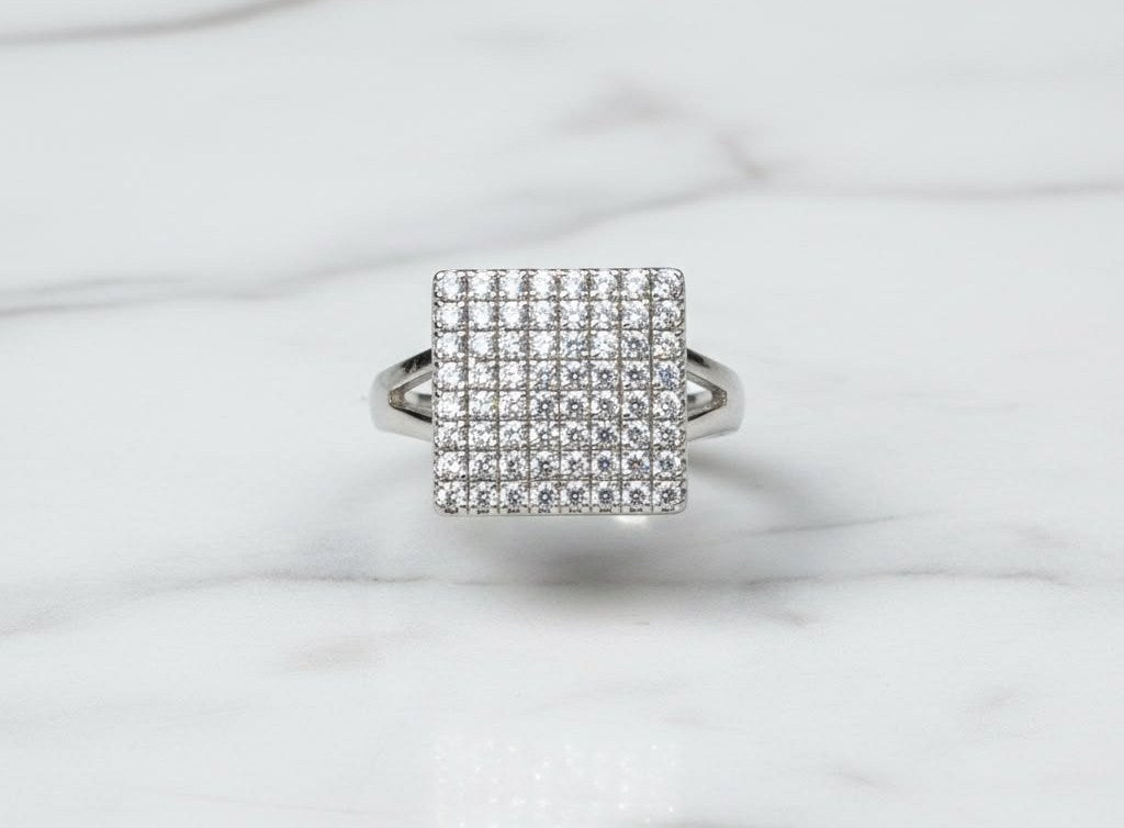 Daily wear silver square ring