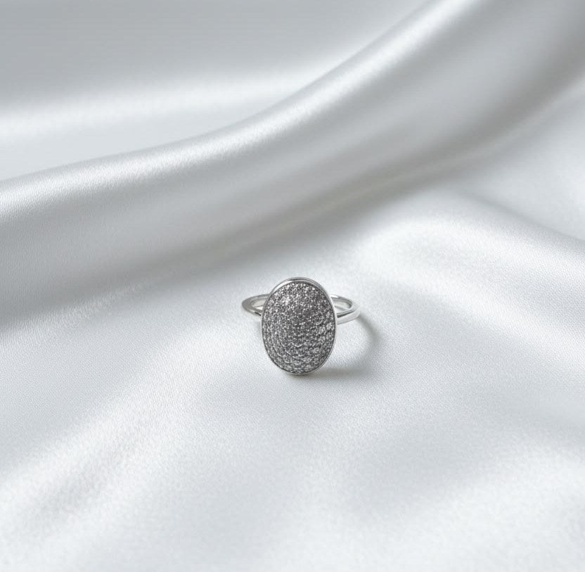 Daily wear silver oval shape ring