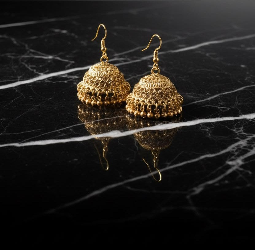 Classic golden jhumka earring