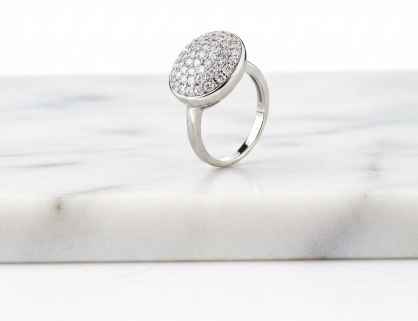 Daily wear silver oval shape ring